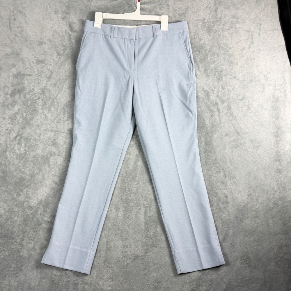 Rachel Zoe Women 10 Blue Dress Pants Hi-Rise Slim Leg Quiet Luxury Office Siren